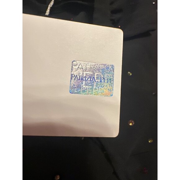 Black Shimmering Patrizia Pepe Italian Designer Dress Multicolor Metallic Dots - Picture 8 of 8